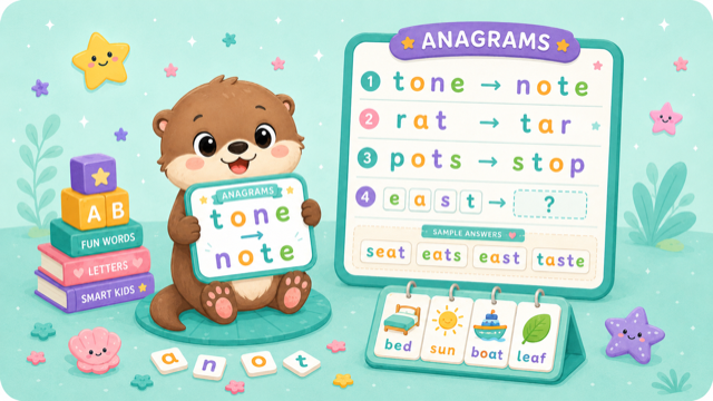 Anagrams word game illustration
